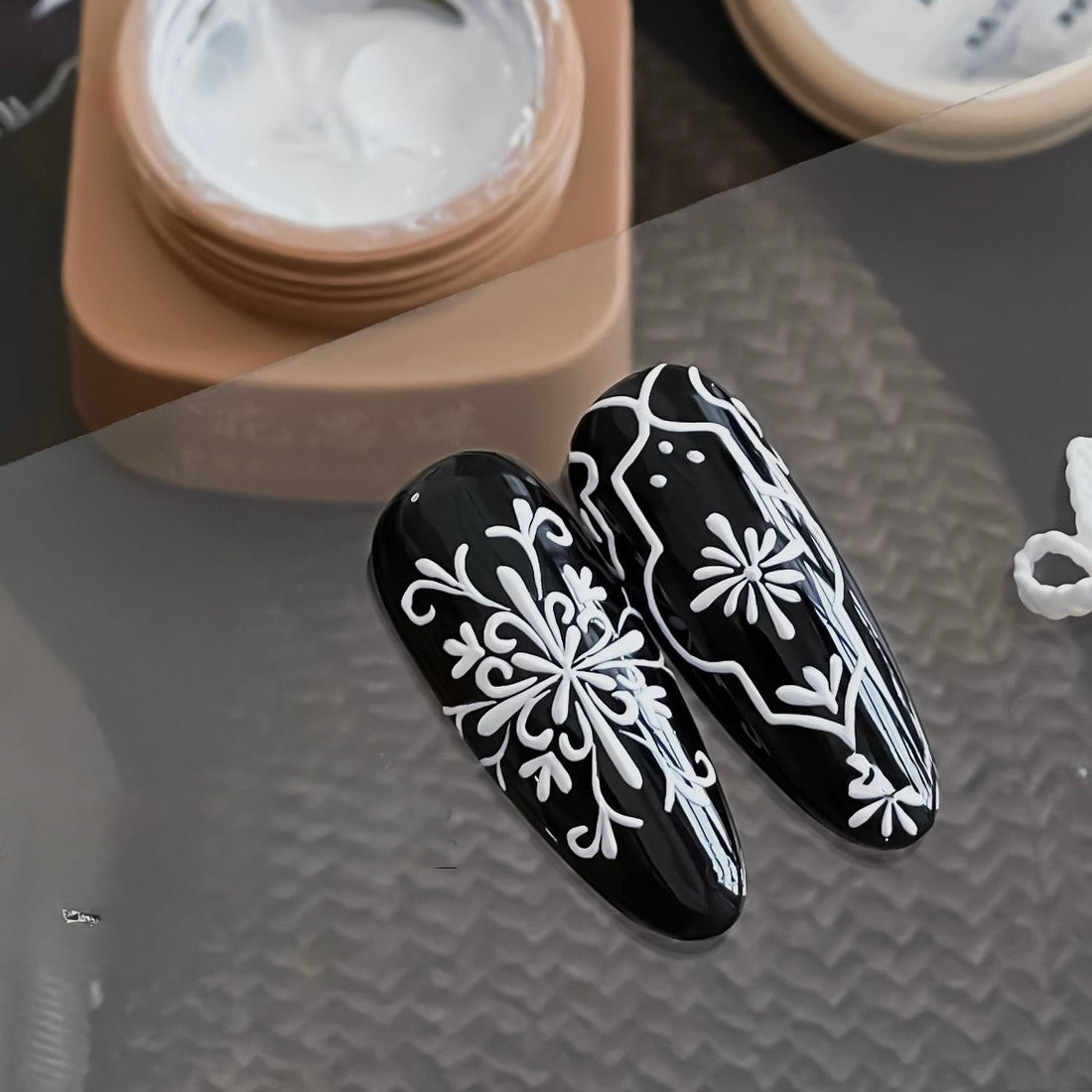 Sculpting Gel for 3D Nail Art – Black & White Texture Gel 5g