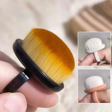 Mini Nail Prep Dust Brush Ring – Nail Art Cleaning Brush (Black / White)