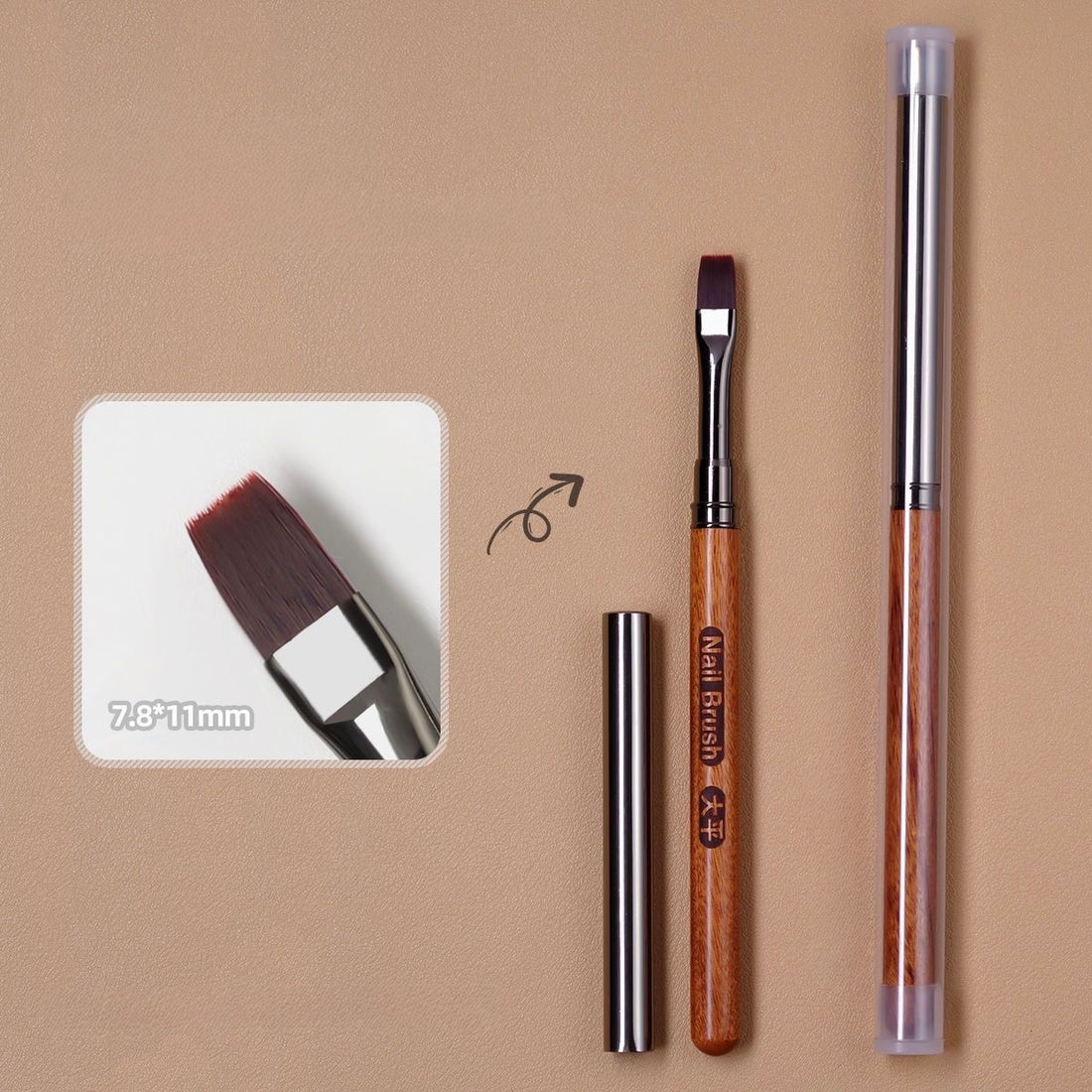 Professional Wood Grain Builder Nail Brush Set – 3pcs Gel Nail Brushes