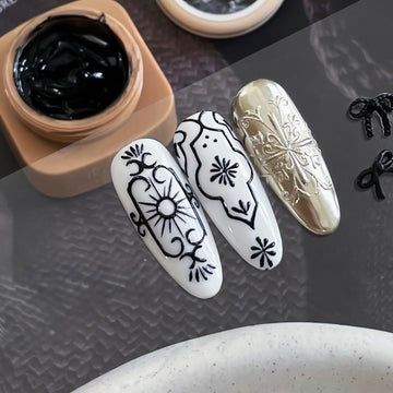 Sculpting Gel for 3D Nail Art – Black & White Texture Gel 5g