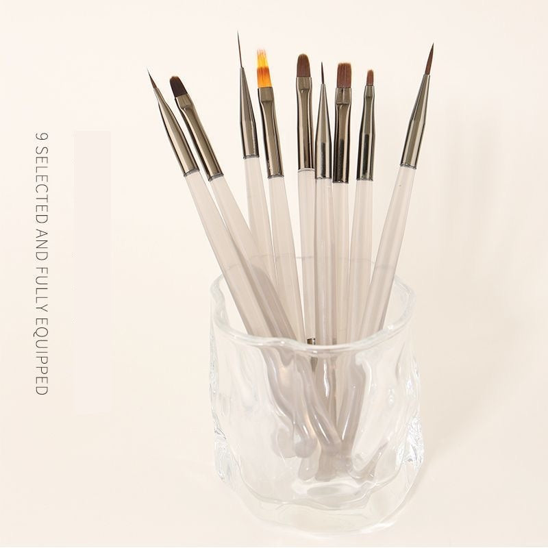 Ice Grey Nail Art Brush Set – Elegant & Precise Tools for Creative Designs