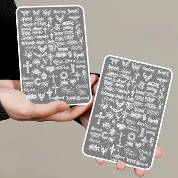 Gothic Cross Nail Stamping Plate – Dark Romantic Stencil Plate for Salon-Quality Nail Art