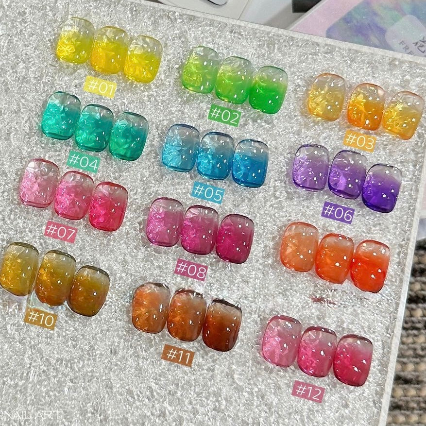 Crystal Candy 12-Grid Stamping Gel – High-Pigment Glass Jelly Stamping Gel Kit