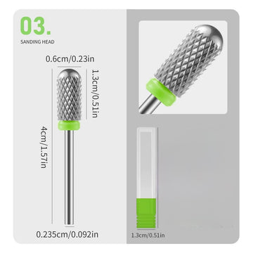 C-Cut Cylinder Tungsten Carbide Nail Drill Bit – Fast Removal Sanding Head (Universal Fit)
