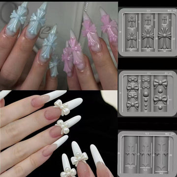 3D Nail Art Silicone Mold - Bow/Ornate Cross/Dagger Cross