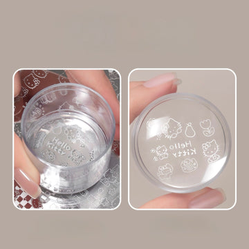Nail Art Stamping Stamper – Silicone Stamp Tool for Stamping Plates (Free Scraper Included)