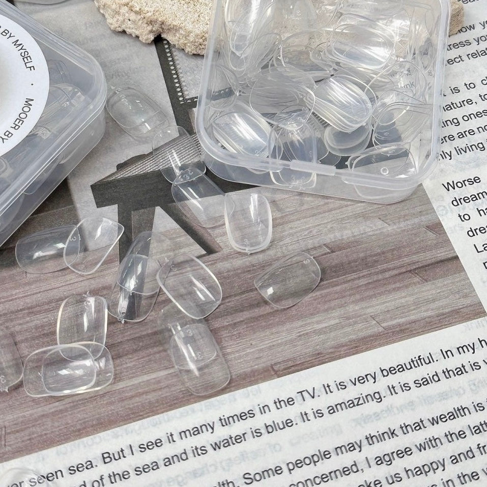 Short Round Nail Tips – Clear Press-On Base for Nail Art Designs(120pcs)