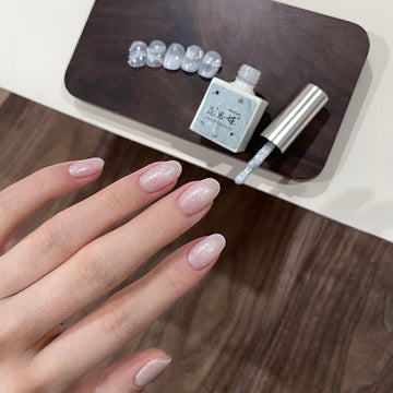 Moonlight Coconut Milk Shimmer Gel Polish – Fine Diamond Glitter Sheer White 10ml