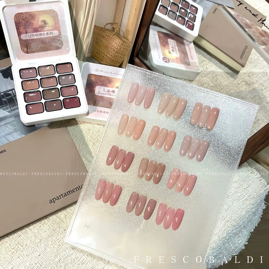 XIAOYING Moonlight Nude Gel Palette – 12 Wearable Bare Shades | Solid Formula, High-Pigment Coverage