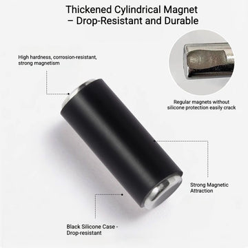 Thickened Cylindrical Magnet – Drop-Resistant and Durable
