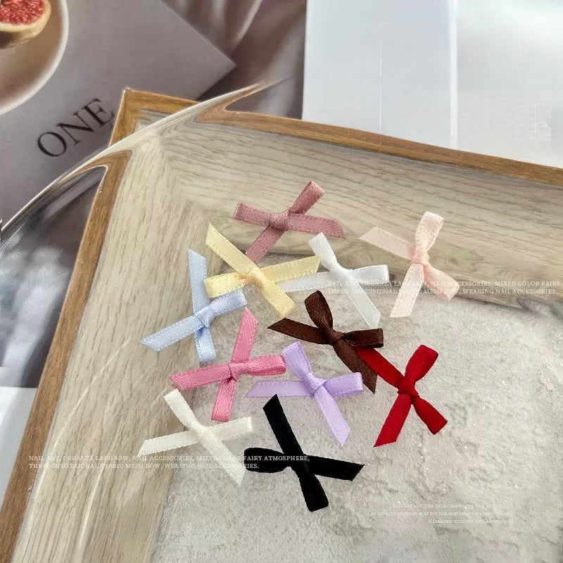 Organza & Silk Ribbon Bow Nail Charms (20pcs) – Coquette 3D Nail Art Decorations