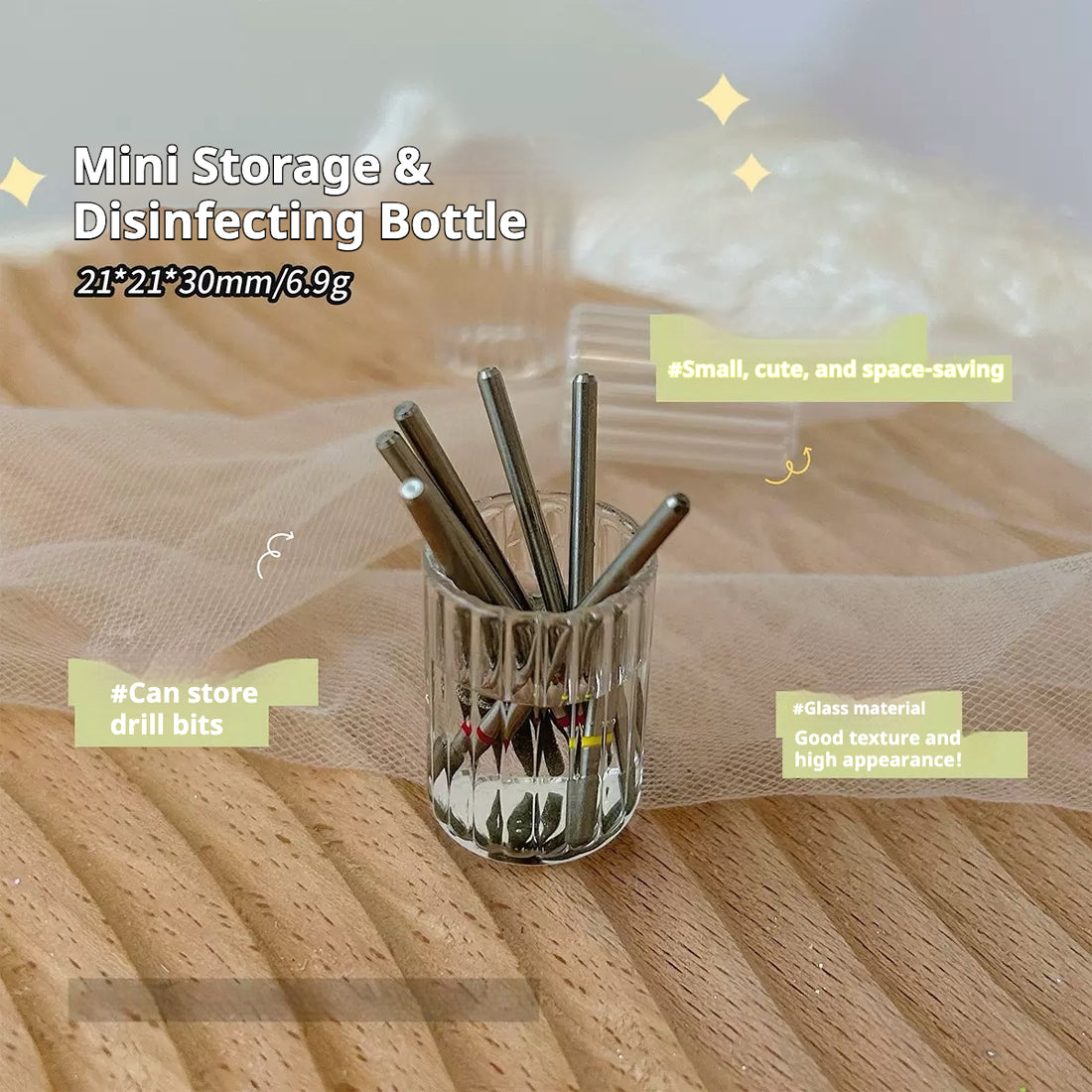 Mini Glass Storage & Disinfecting Bottle