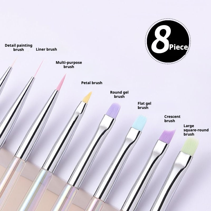 Iridescent Nail Art Brush Set (8 pcs)