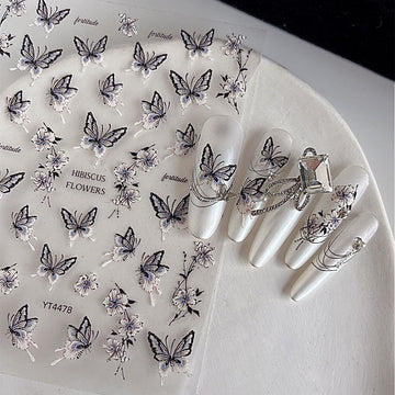 3D Butterfly Floral Nail Stickers – Elegant Flower Nail Art Decals