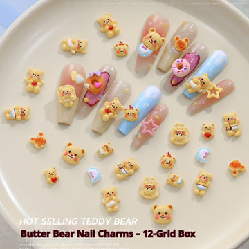 Butter Bear Nail Charms – 12-Grid Box