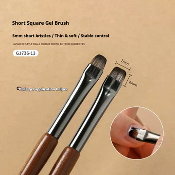 Professional Short Square Gel Brush with Cap