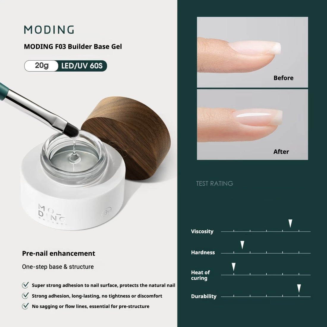 MODING Functional Gel Series – Professional Base & Builder Gels| 20g