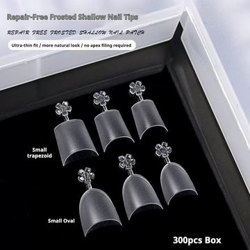 Repair-Free Frosted Short Nail Tips – Shallow Square Nail Extensions (300pcs)