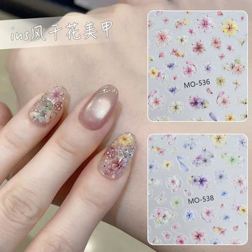 Dried Flower Nail Stickers – Floral Nail Art Decals