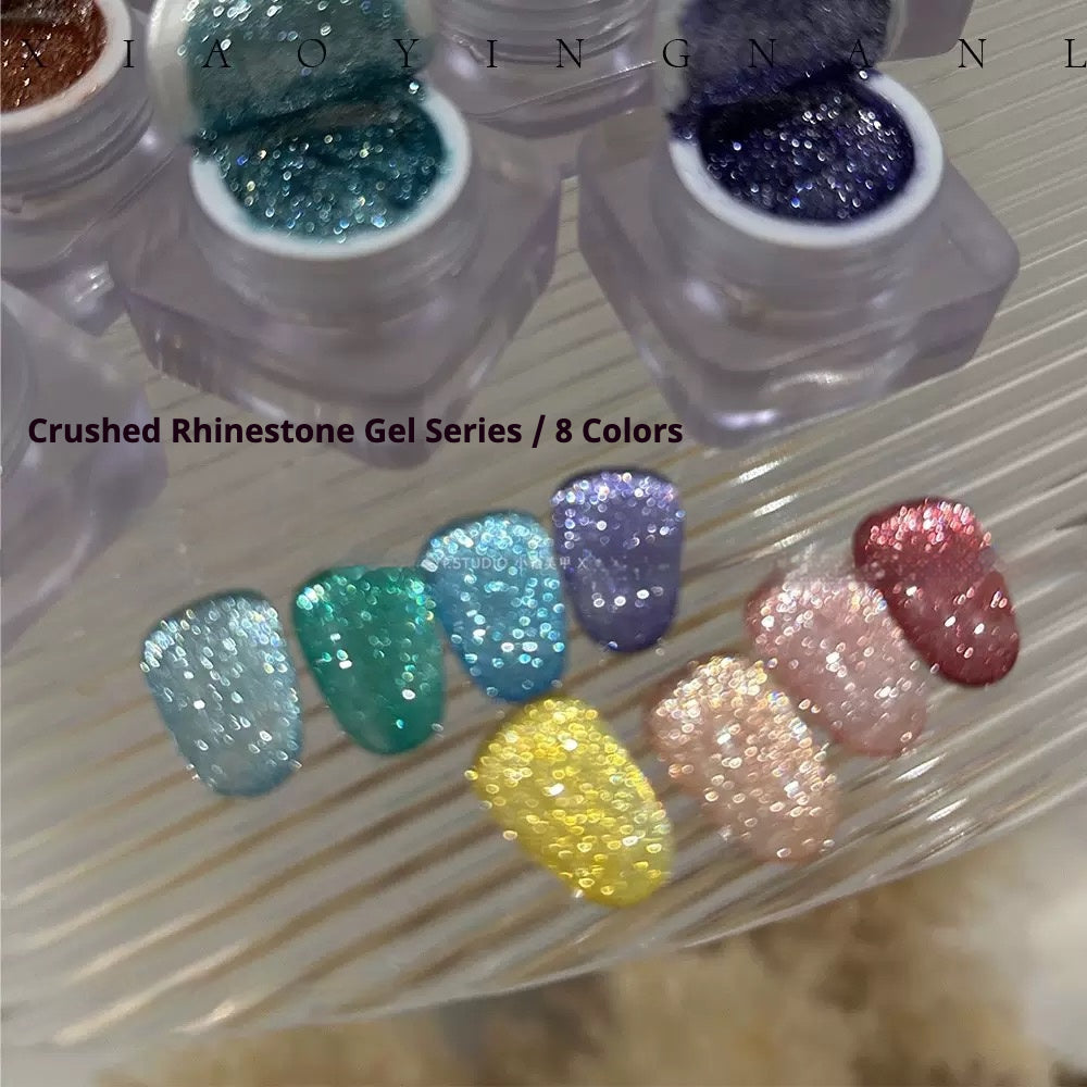 XIAOYING Crushed Rhinestone Gel / 8 Colors