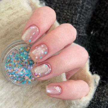 Rainbow Star Glitter Sequins – Nail Art Decoration in Jar