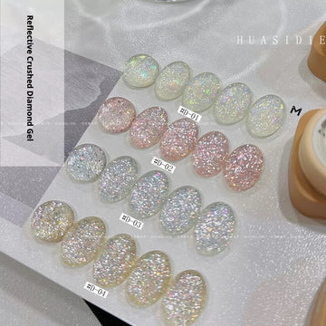 Xiaoying Reflective Crushed Diamond Gel – Flash Glitter Nail Art Gel (4 Colours)