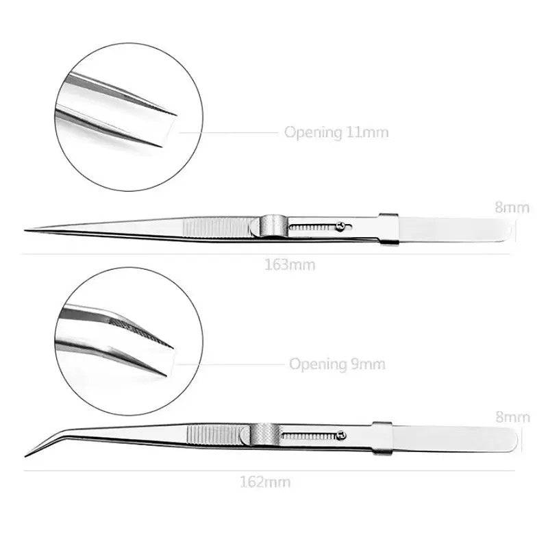 Professional Stainless Steel Nail Art Tweezers (Adjustable Tension)