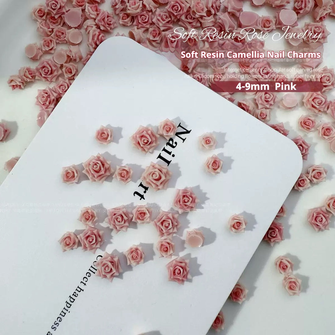 Soft Resin Camellia Nail Charms （50pcs）