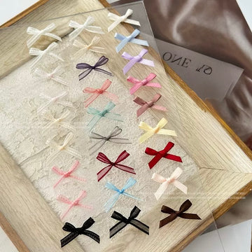 Organza & Silk Ribbon Bow Nail Charms (20pcs) – Coquette 3D Nail Art Decorations