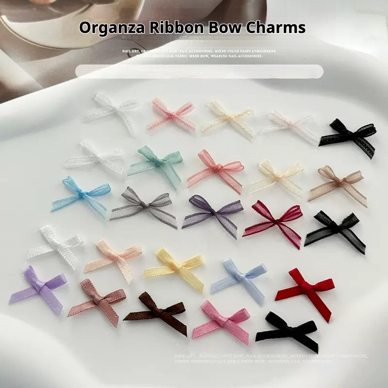 Organza&Silk Ribbon Bow Charms(20pcs)