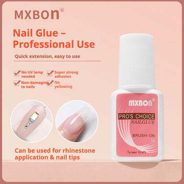 MXBON Professional Nail Glue 7g – Brush-On Nail Adhesive