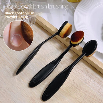 Black Toothbrush Powder Brush – Soft Bristle Tool