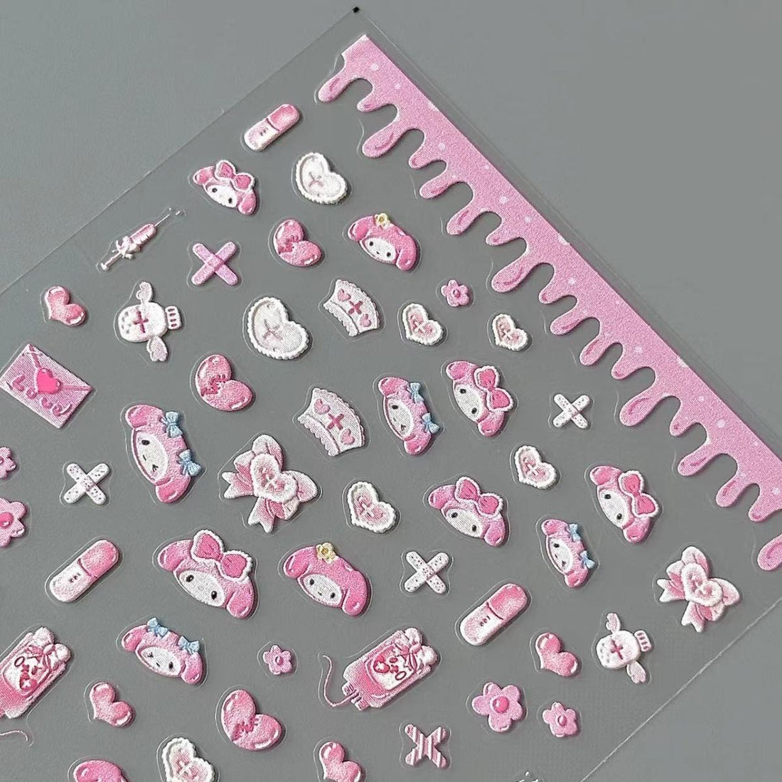 Nail Sticker Series - Y2K Pink Hearts