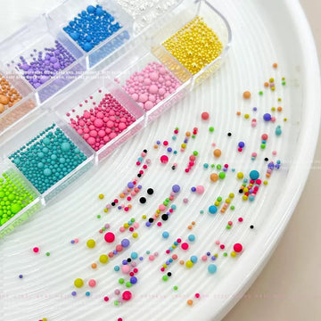 Mixed Color Mini Steel Beads Set (1–3mm) – Caviar Nail Art Decoration Kit