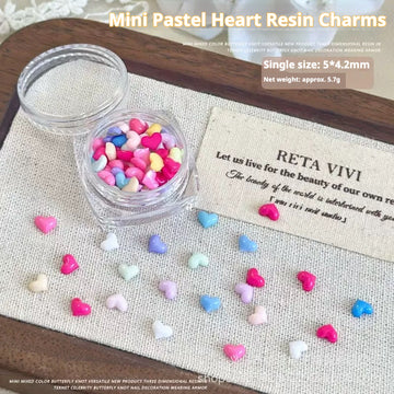 Mini Pastel Heart Resin Charms
