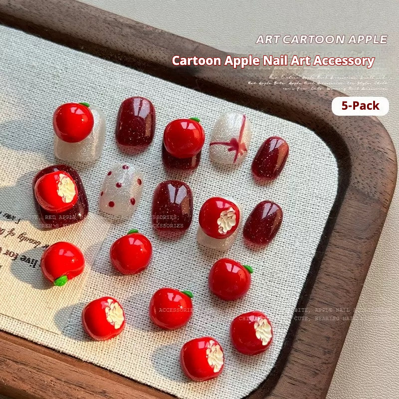 Cartoon Apple Nail Charms（5pcs）