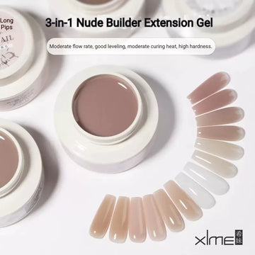 XIMEI 3-in-1 Nude Builder Gel – Base, Builder & Color Gel (25ml)