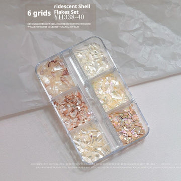 6-Grid Iridescent Shell Flakes Set