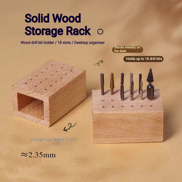 Solid Wood Nail Drill Bit Holder