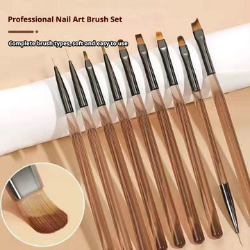 Ice Brown Professional Nail Art Brush Set