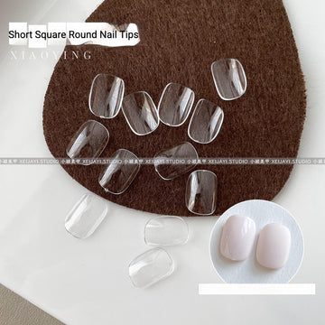 Short Round Nail Tips – Clear Press-On Base for Nail Art Designs(120pcs)