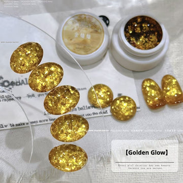 XiaoYing Glitter Gel – “Golden Glow” Rich Gold Sparkle
