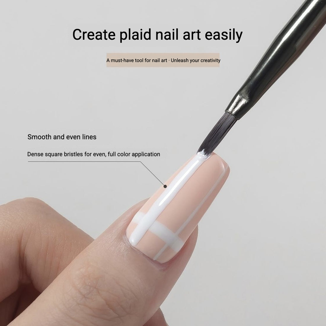 Plaid & Liner Nail Art Brush Set