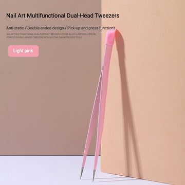 Dual-Head Nail Art Tweezers – Precision Nail Charm & Detail Tool
