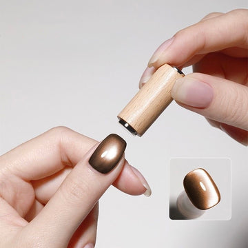 Wood Grain Cylindrical Cat Eye Magnet – Thickened Strong Magnetic Nail Tool