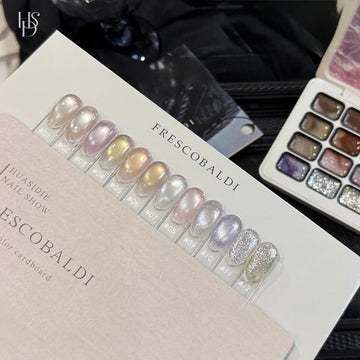 XIAOYING Plain Water Solid Cat Eye Gel Palette – 12 Colours (10 Cat Eye + 2 Glitter)