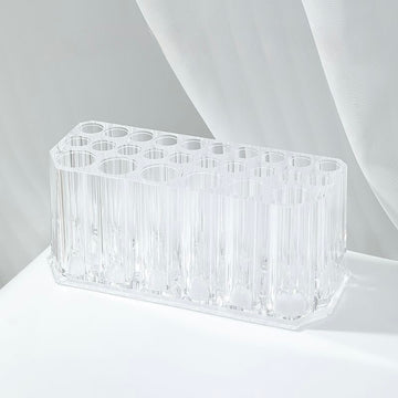 Clear Acrylic Nail Brush Holder – 24-Slot Organizer Stand for Nail Art Brushes & Pens