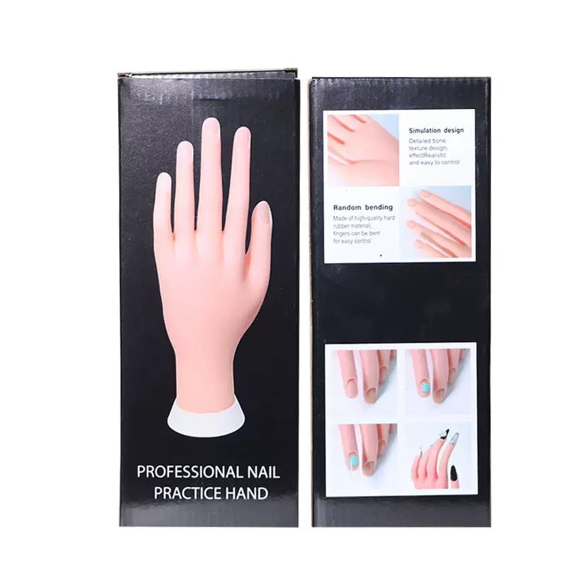 Flexible Nail Practice Hand – Bendable Silicone Mannequin Hand for Nail Art Training