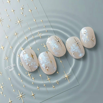 Starburst Nail Sticker – Minimal Metallic Star Design
